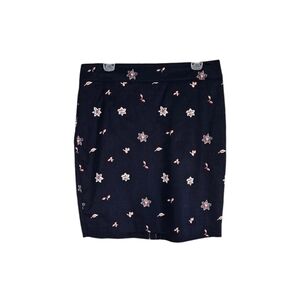 NWT Loft Navy Blue Floral Print Skirt
